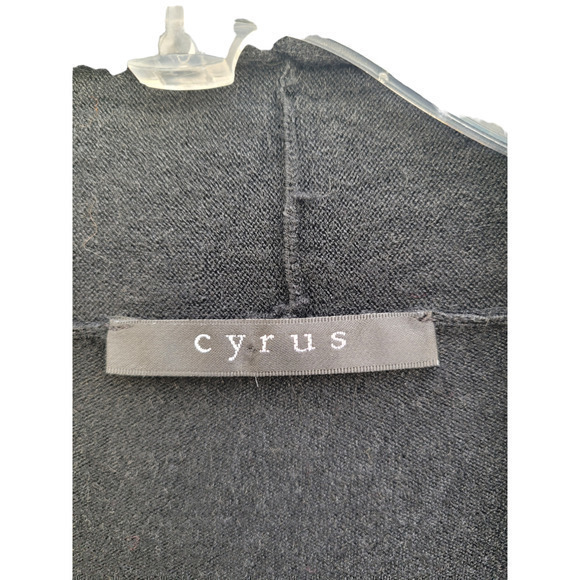 Cyrus Black Open Shawl Collar with Pockets Long Sleeve Cardigan Sweater - Picture 4 of 8